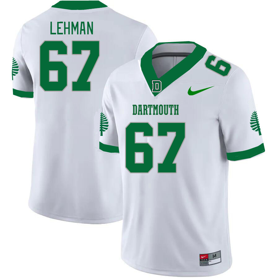Men-Youth #67 Griff Lehman Dartmouth Big Green 2023 College Football Jerseys Stitched-White